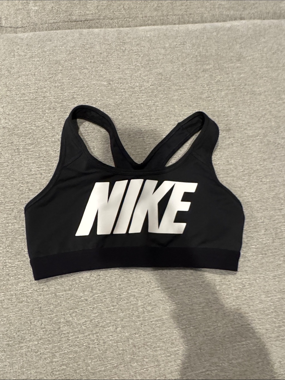 Nike Black Sports Bra with White Logo Racerback